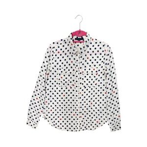 Sanctuary by Anthropologie 100% Silk Polk a Dot Button Down Top​